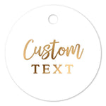 Round Gold Foiled Business Tag with Custom Text - XOXOKristen