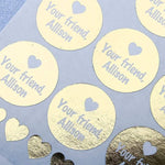 Round Gold Foiled Valentine's Day Stickers - XOXOKristen