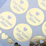 Round Gold Foiled Valentine's Day Stickers - XOXOKristen