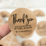 Round Thank you for Supporting my Small Business Kraft Stickers - XOXOKristen