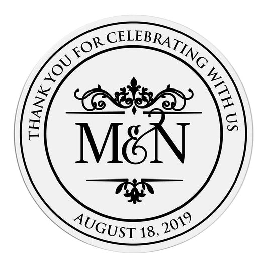 Royal Initials Clear Wedding Sticker - XOXOKristen