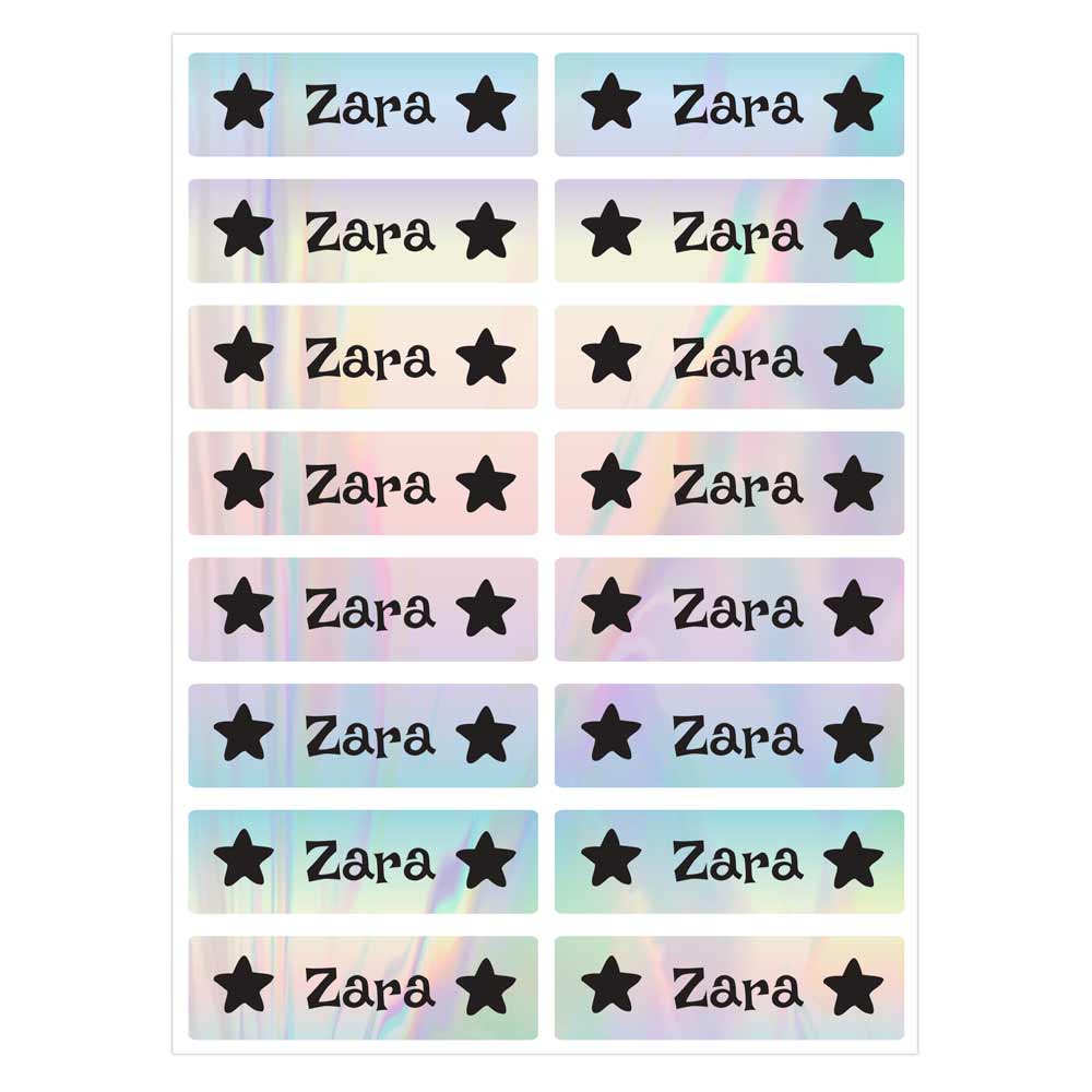 Set of 16 Holographic Name Labels - XOXOKristen