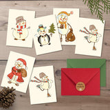 Set of 6 Cute Snowman Merry Christmas Greeting Cards - XOXOKristen