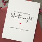 She walks in Beauty Valentines Day Card - XOXOKristen