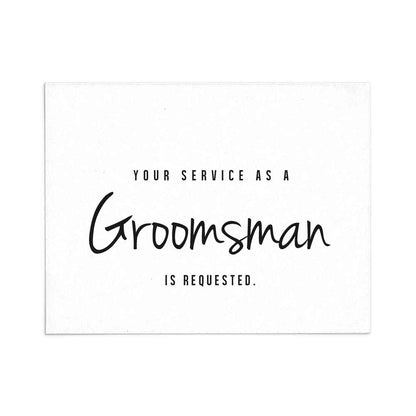 Simple Groomsman Proposal Card - Your Service as Groomsman is Requested - XOXOKristen