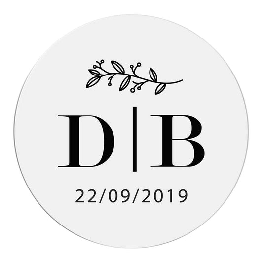 Simple Initials Clear Wedding Sticker - XOXOKristen