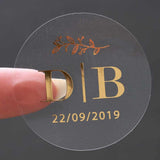 Simple Initials Clear Wedding Sticker - XOXOKristen