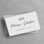 Simple Wedding Website Card with QR Code and Floral Branch - XOXOKristen