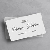 Simple Wedding Website Card with QR Code and Floral Branch - XOXOKristen