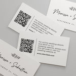Simple Wedding Website Card with QR Code and Floral Branch - XOXOKristen