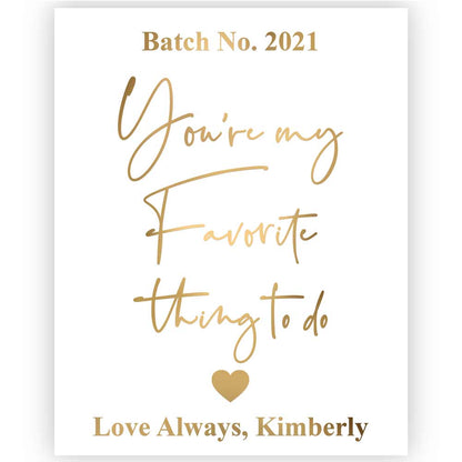 Soft Velvet Valentine's Day Wine Label with Gold Lettering - XOXOKristen
