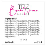Square Cosmetic Ingredients Labeling Sticker - XOXOKristen