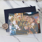 Stylish Foiled Vellum Wedding Invitation with Picture - XOXOKristen