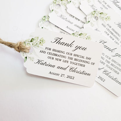 Stylish Greenery Thank you Wedding Favor Tags - XOXOKristen