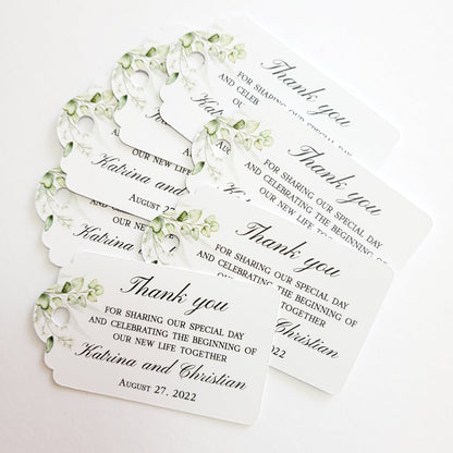 Stylish Greenery Thank you Wedding Favor Tags - XOXOKristen