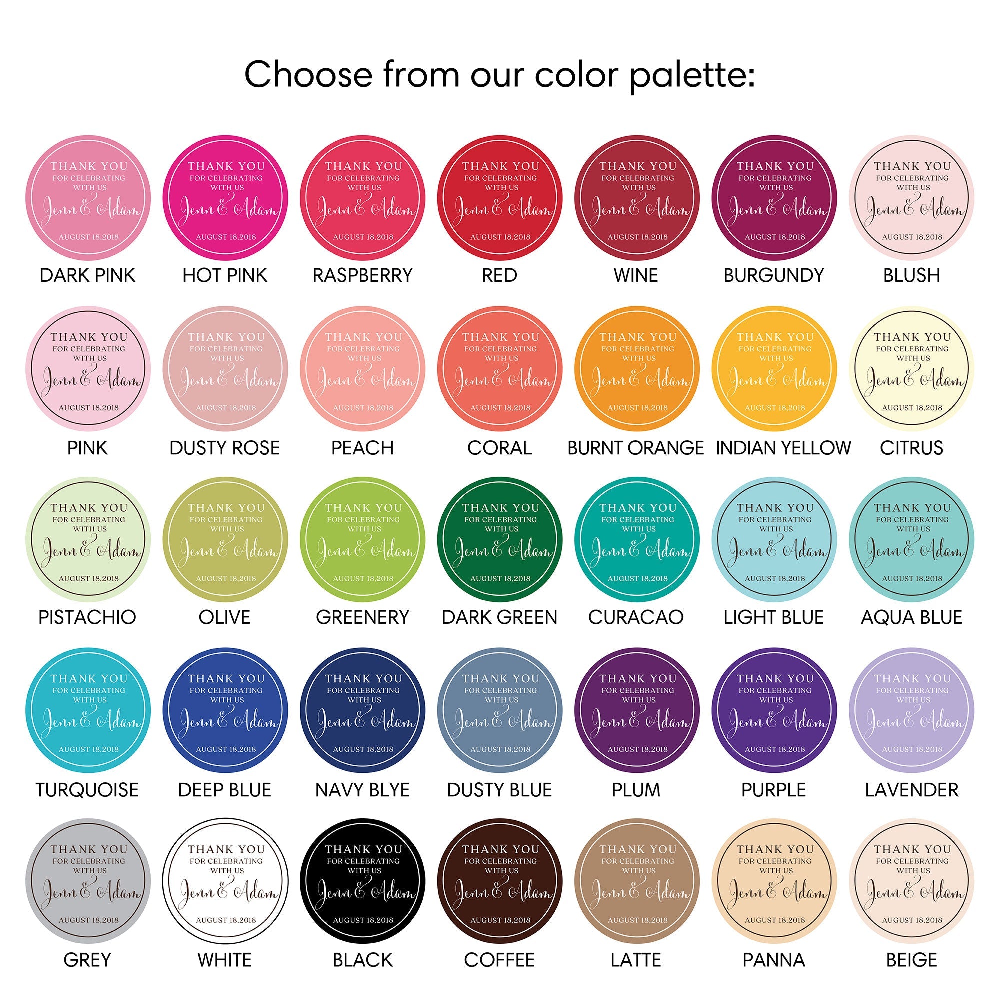 Stylish Thank you for Celebrating with us Favor Stickers - XOXOKristen
