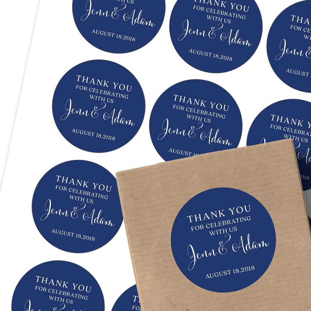 Stylish Thank you for Celebrating with us Favor Stickers - XOXOKristen