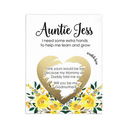 Sunflower Will you be my Godmother Card - XOXOKristen