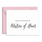 Thank you for being my Matron of Honor Card - XOXOKristen