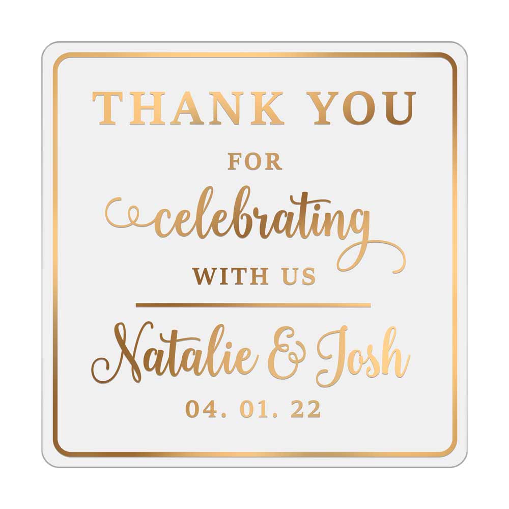 Thank You For Celebrating With Us Wedding Sticker - XOXOKristen
