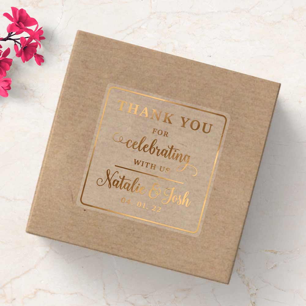 Thank You For Celebrating With Us Wedding Sticker - XOXOKristen