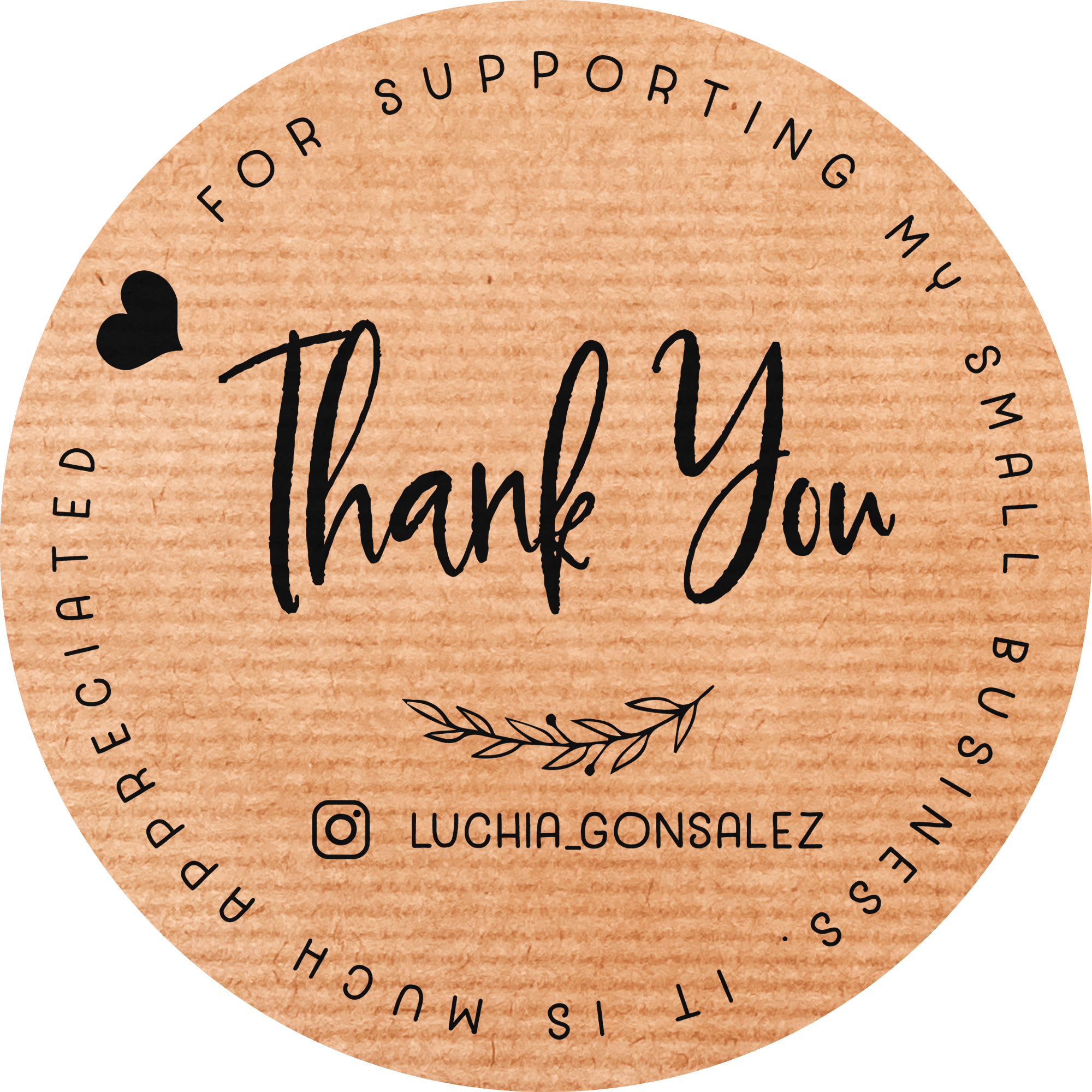 Thank you for Supporting my Small Business Kraft Labels - XOXOKristen