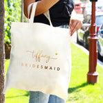 Tiffany Custom Tote Bag Name and Wedding Role - XOXOKristen