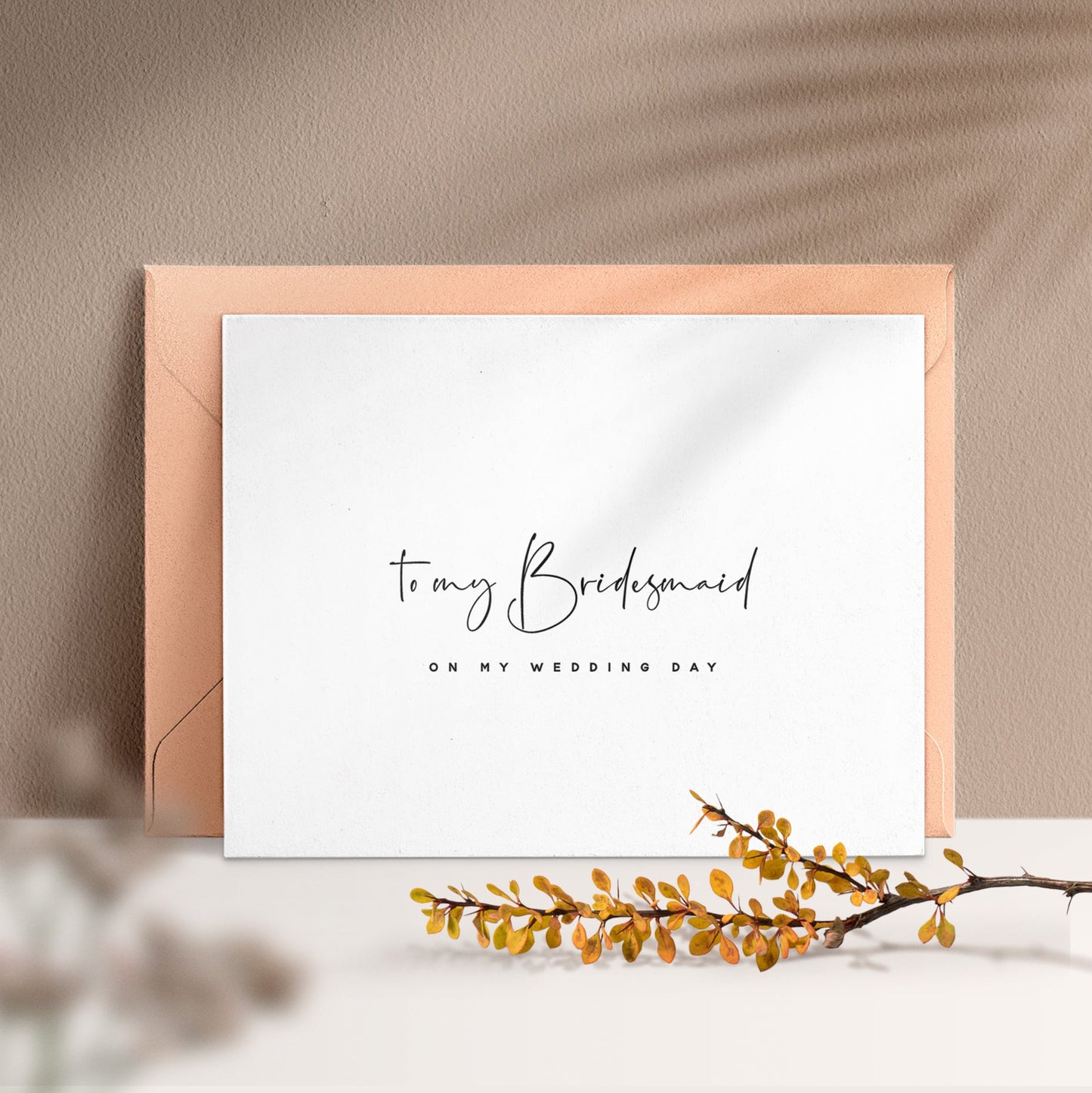 To my Bridesmaid on my Wedding Day Card - XOXOKristen