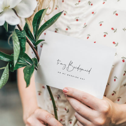 To my Bridesmaid on my Wedding Day Card - XOXOKristen