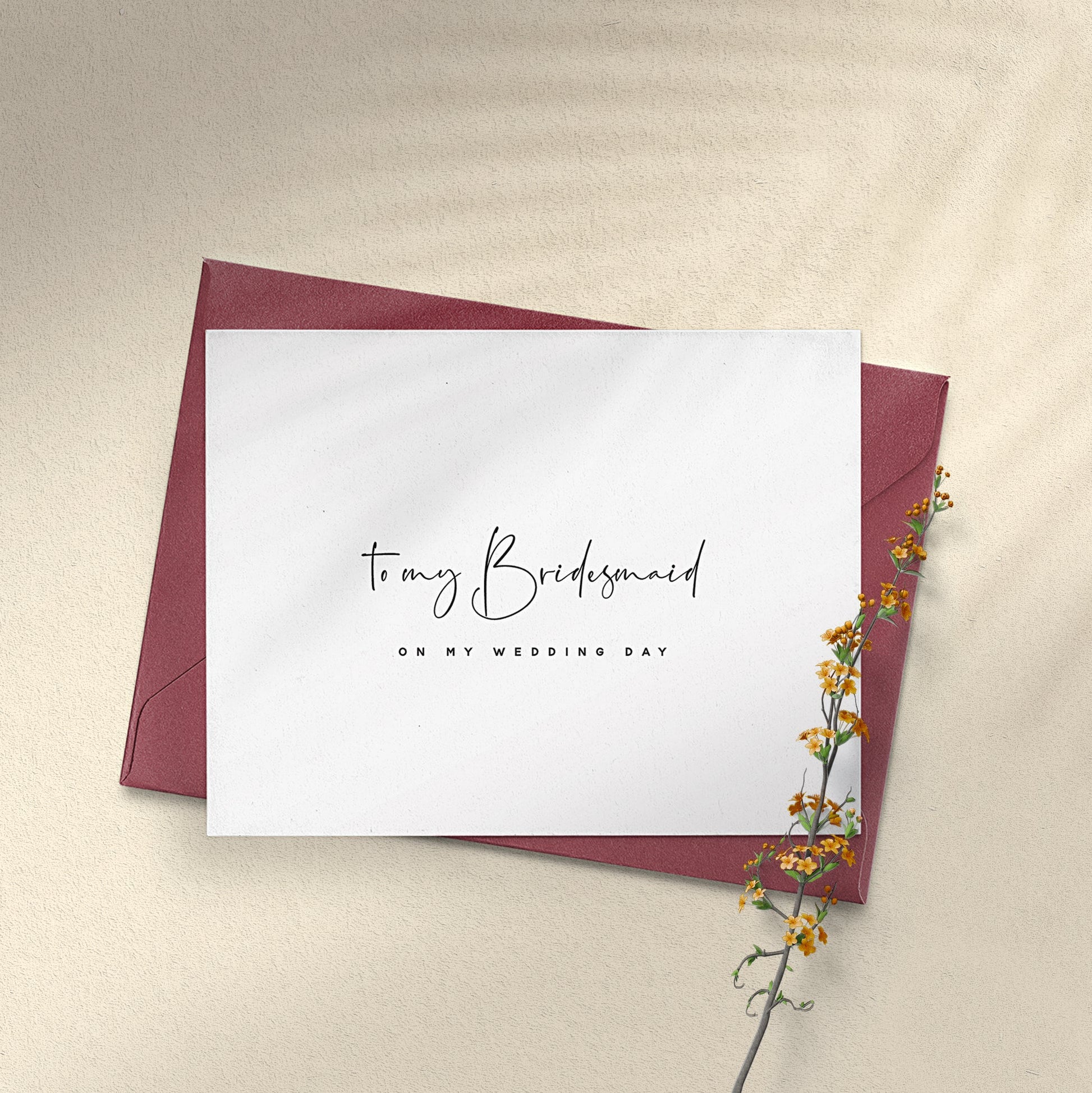 To my Bridesmaid on my Wedding Day Card - XOXOKristen