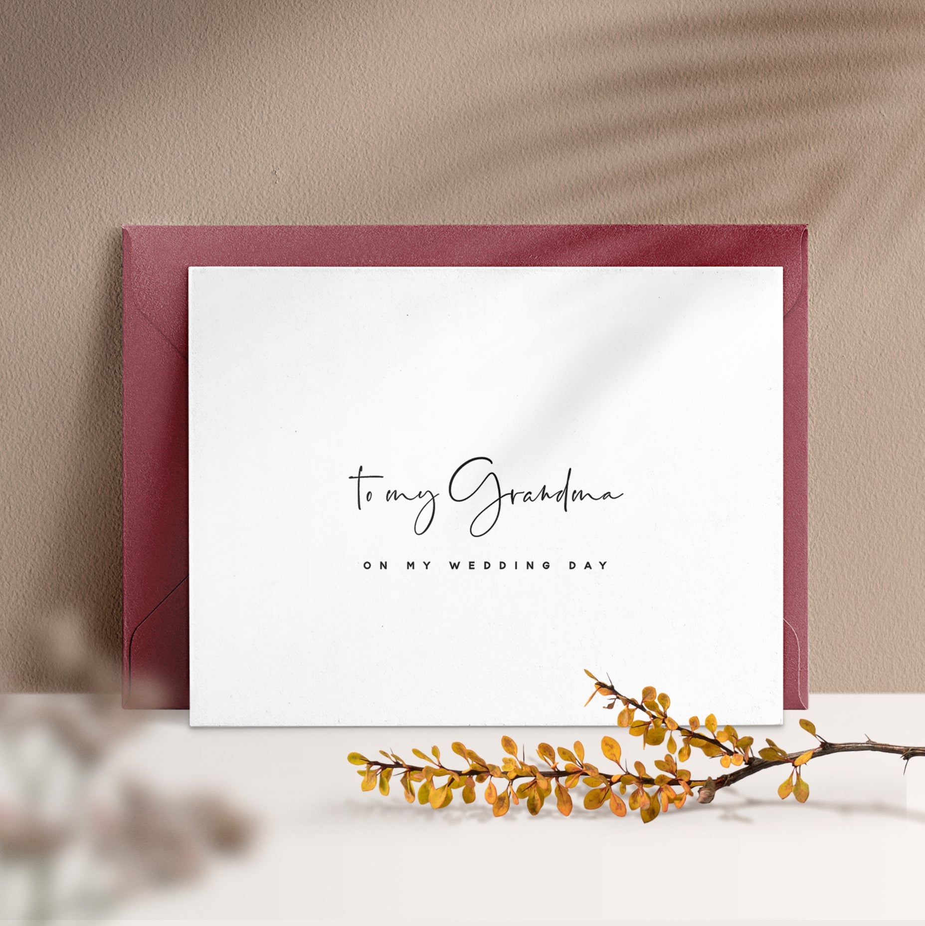 To my Grandma on my Wedding Day Card - XOXOKristen