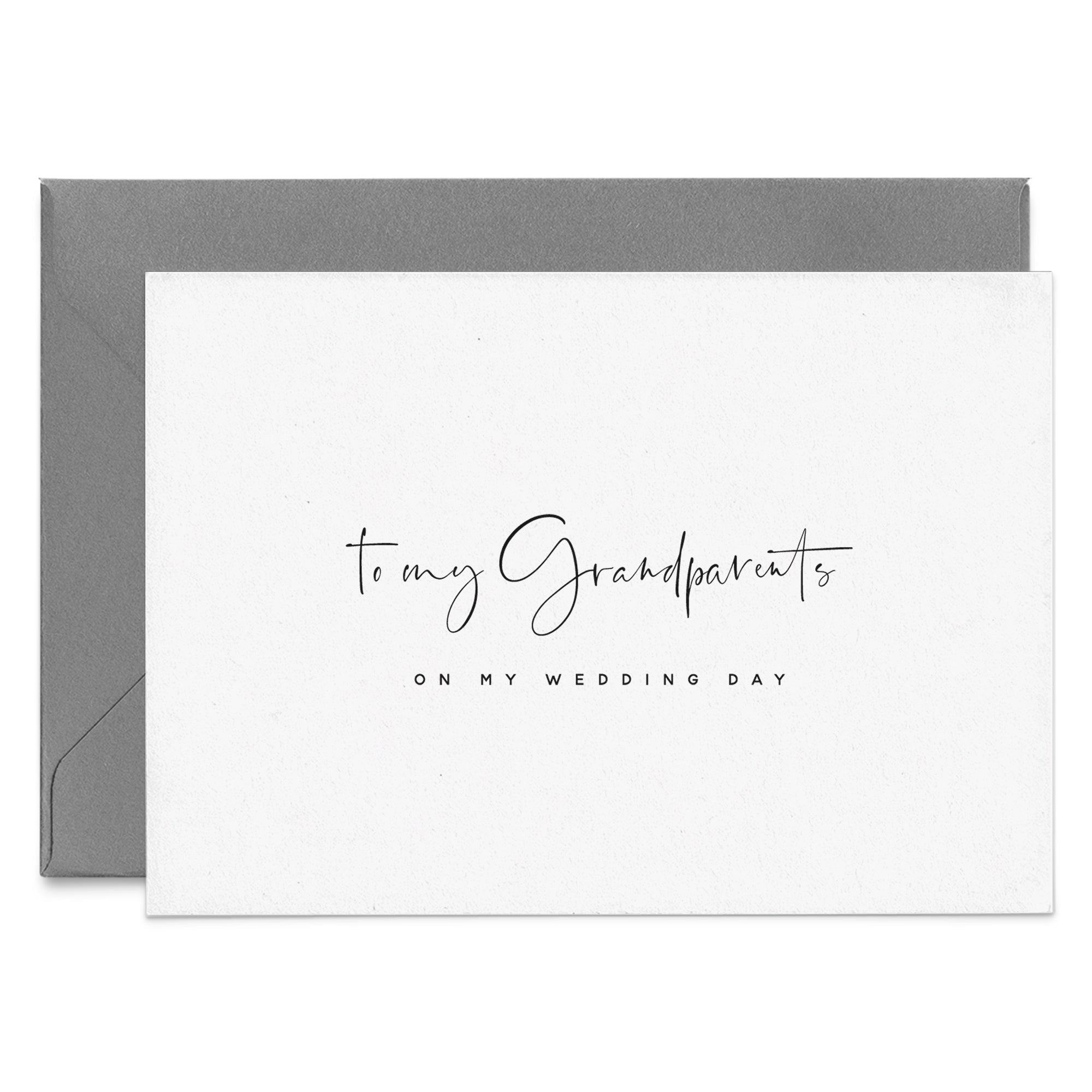 To my Grandparents on my Wedding Day Card - XOXOKristen