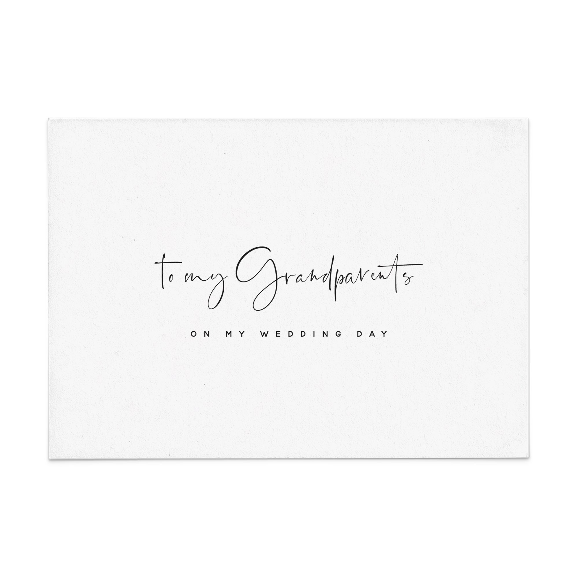 To my Grandparents on my Wedding Day Card - XOXOKristen