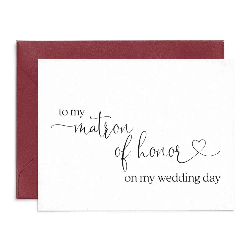 To my Matron of Honor Wedding Note Cards - XOXOKristen