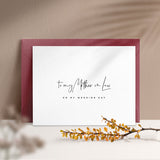 To my Mother - in - Law on my Wedding Day Card - XOXOKristen