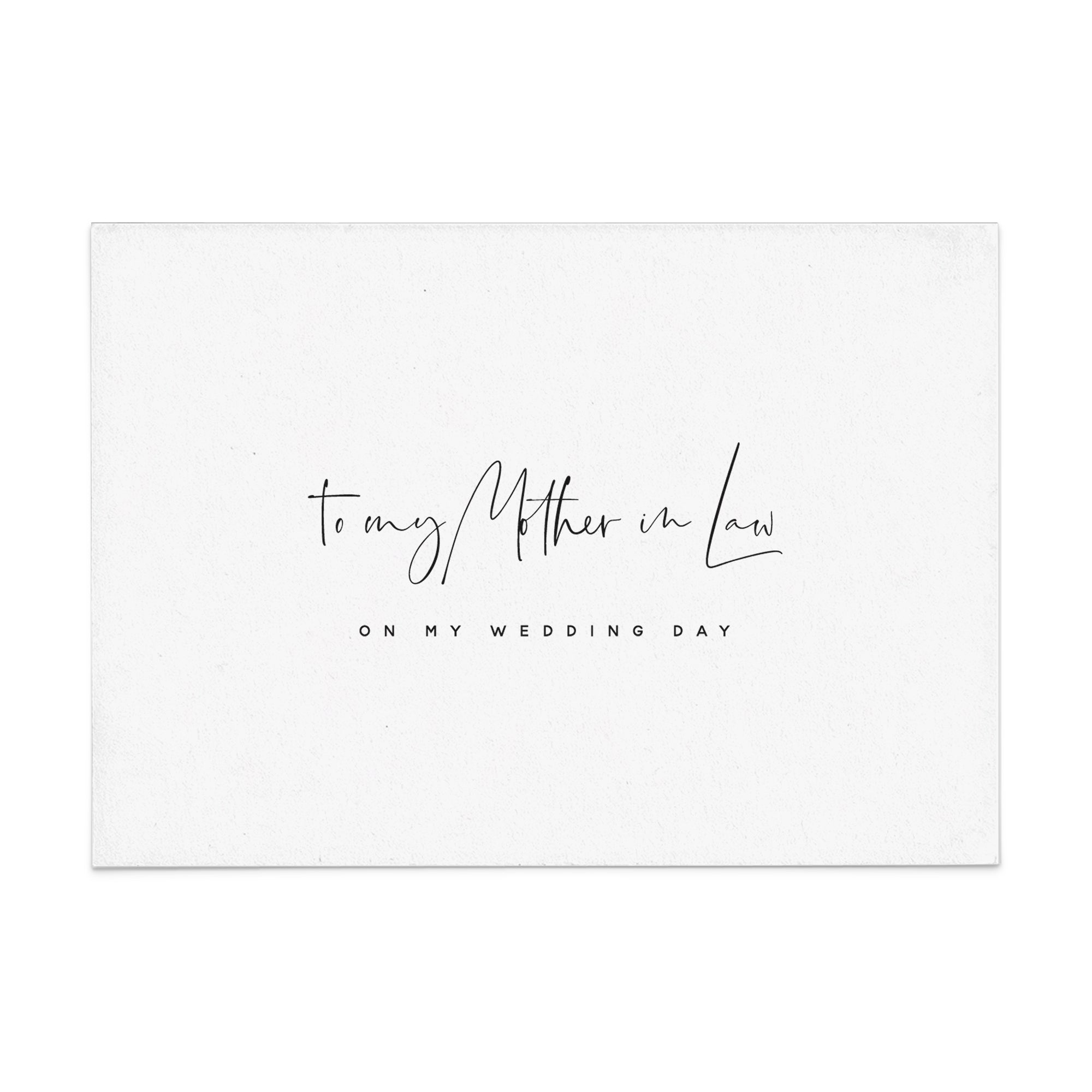 To my Mother - in - Law on my Wedding Day Card - XOXOKristen