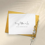 To my Mother - in - Law on my Wedding Day Card - XOXOKristen