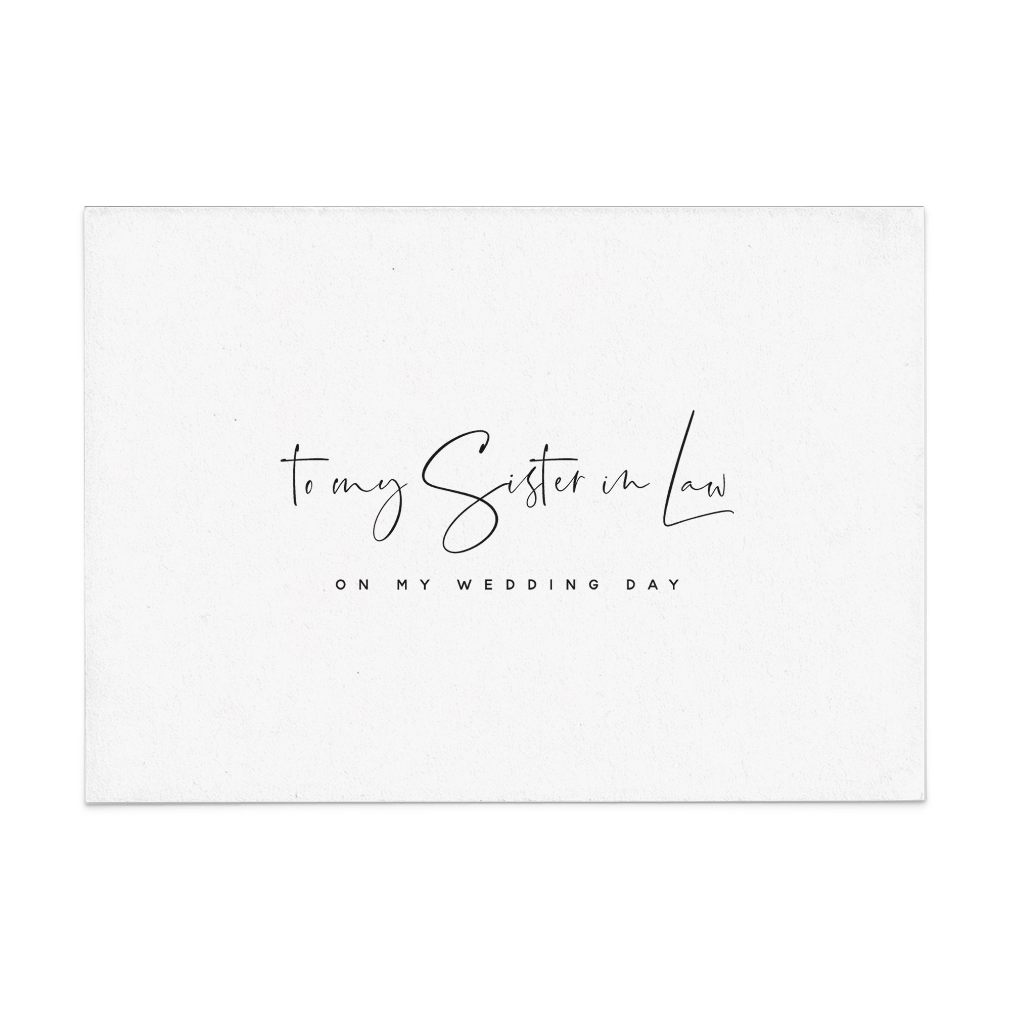 To my Sister - in - Law on my Wedding Day Card - XOXOKristen