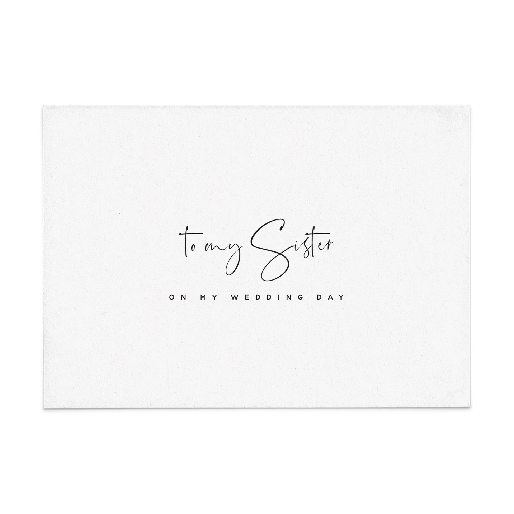 To my Sister on my Wedding Day Card - XOXOKristen