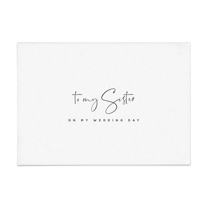 To my Sister on my Wedding Day Card - XOXOKristen