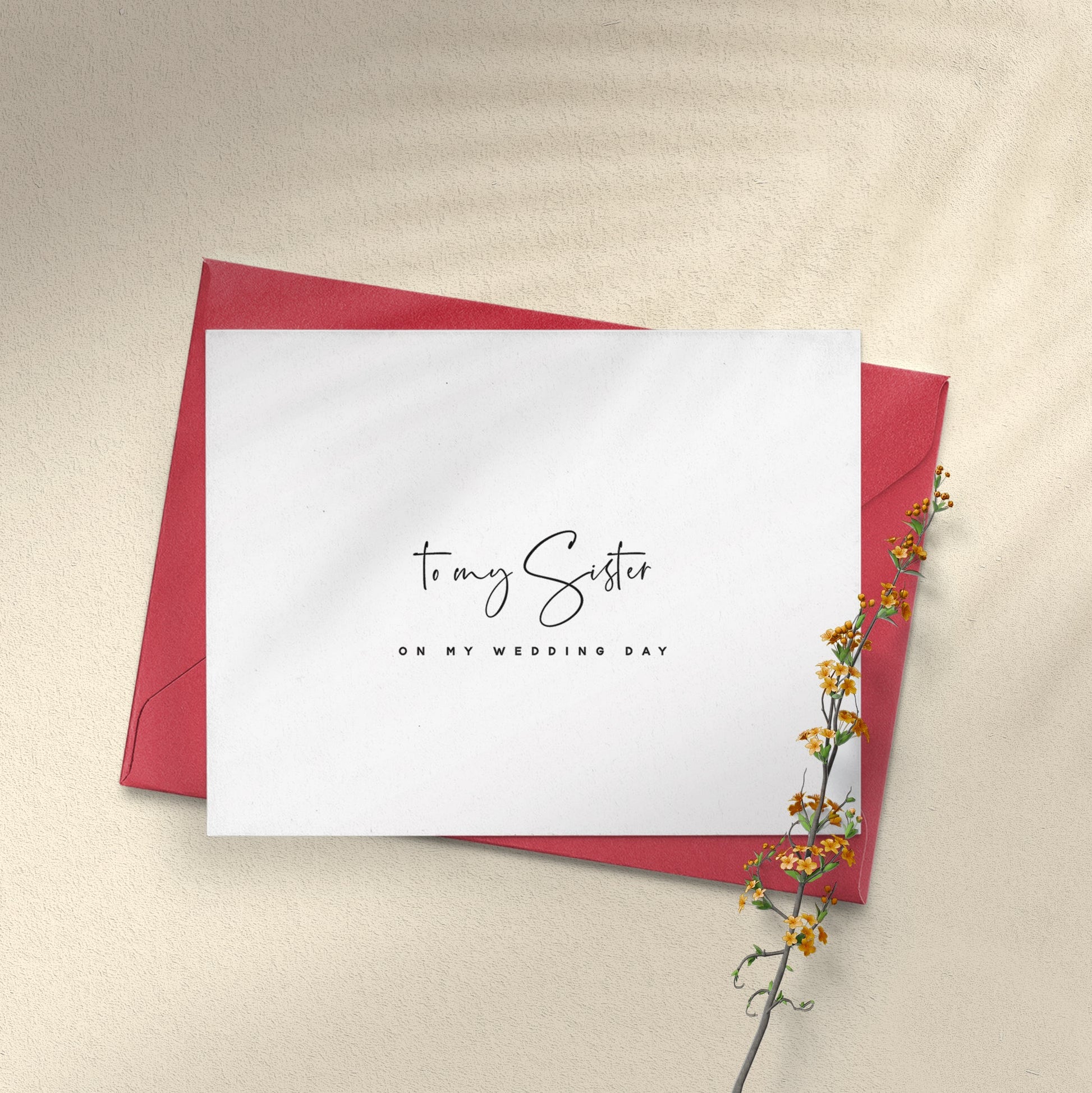 To my Sister on my Wedding Day Card - XOXOKristen