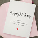 To One of the Sweetest People Birthday Card - XOXOKristen