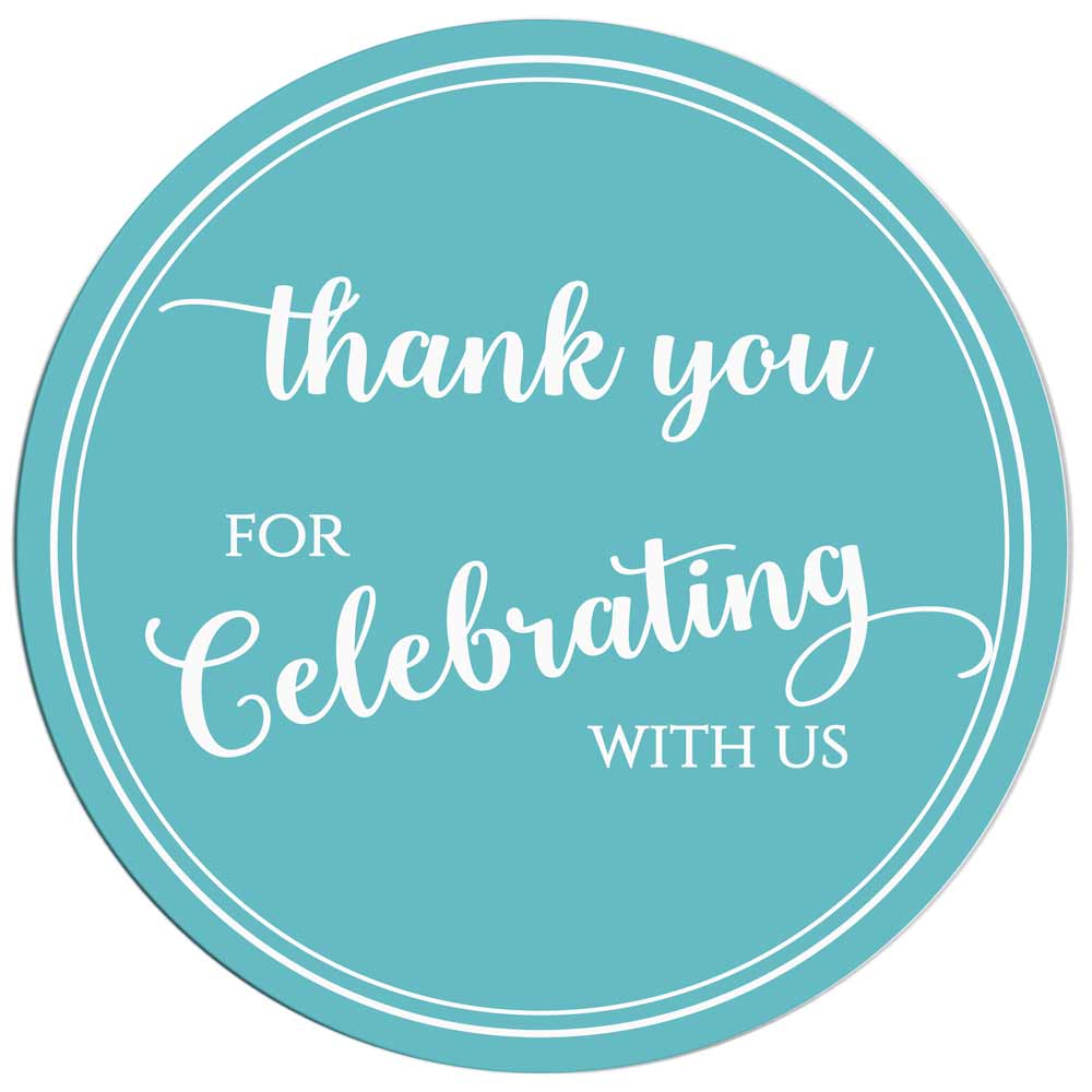 Turquoise Thank You Wedding Stickers - XOXOKristen