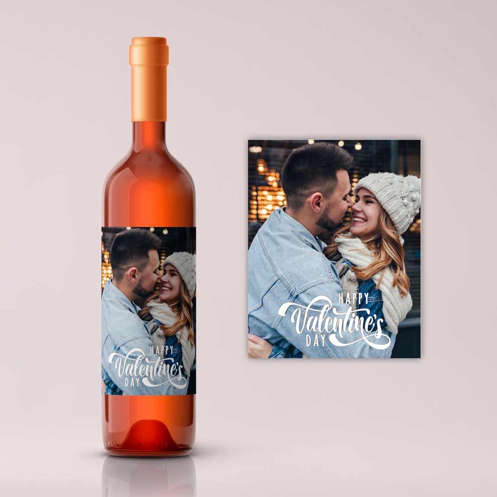 Valentine's Day Wine Label with Custom Photo - XOXOKristen