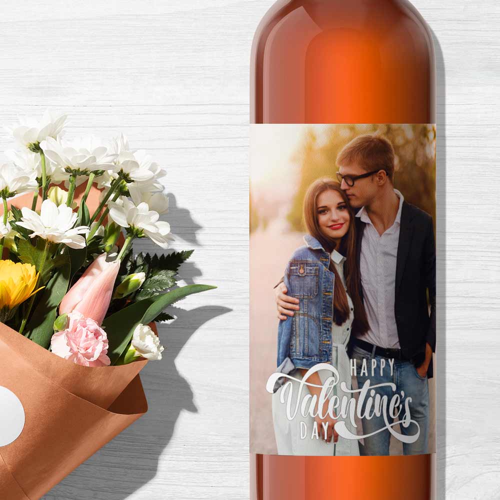Valentine's Day Wine Label with Custom Photo - XOXOKristen