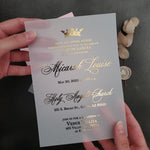 Vellum Quinceanera Invitations with Gold Crown - XOXOKristen
