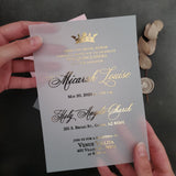 Vellum Quinceanera Invitations with Gold Crown - XOXOKristen