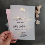Vellum Quinceanera Invitations with Gold Crown - XOXOKristen