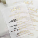 Vellum Wedding Enclosure Card - XOXOKristen