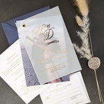 Vellum Wedding Invitation Suite with Monograms - XOXOKristen